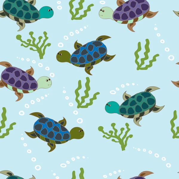 Motif sans couture avec les animaux de mer — Image vectorielle