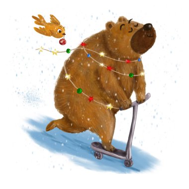 Kuş ve ayı scooter 'da 