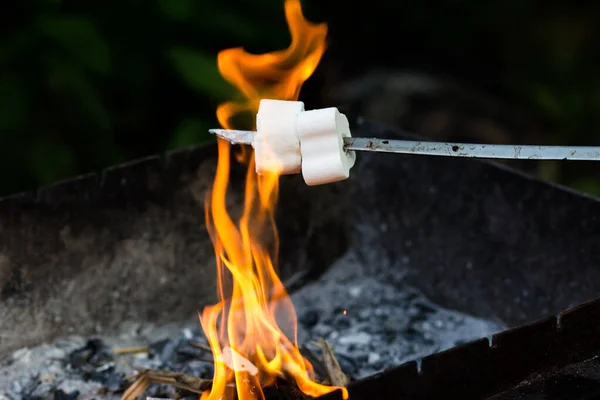 Treats Children Stake Fried Marshmallow — Stock Photo, Image