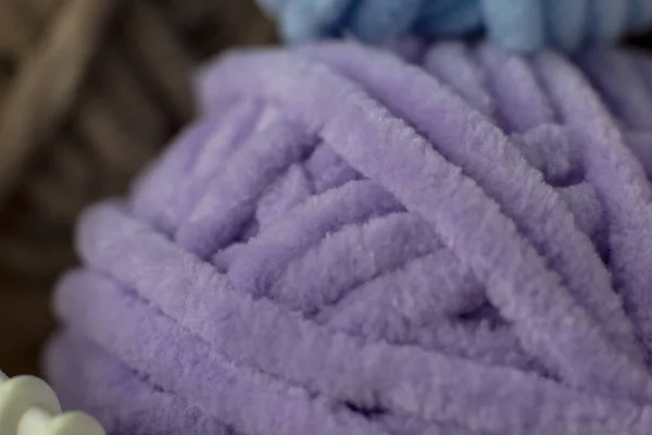 Close Coil Plush Lavender Yarn — Stock Photo, Image