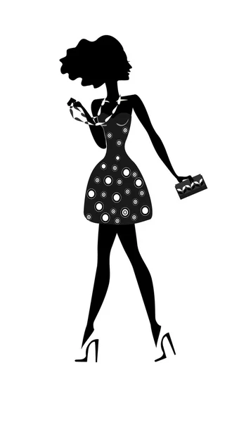 Silhouette fashion Girl — Stockový vektor