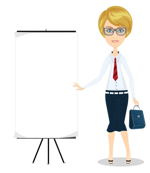 Business woman with a briefcase — Stock Vector