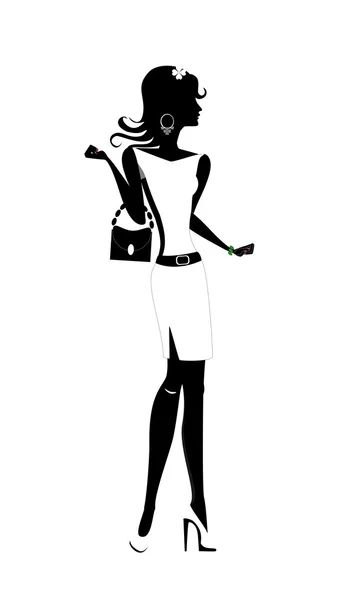 Silhouette fashion Girl — Stockový vektor