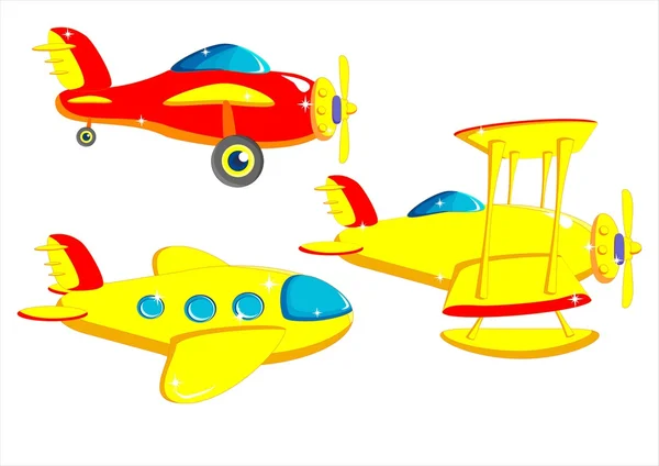 Tre olika flygplan — Stock vektor