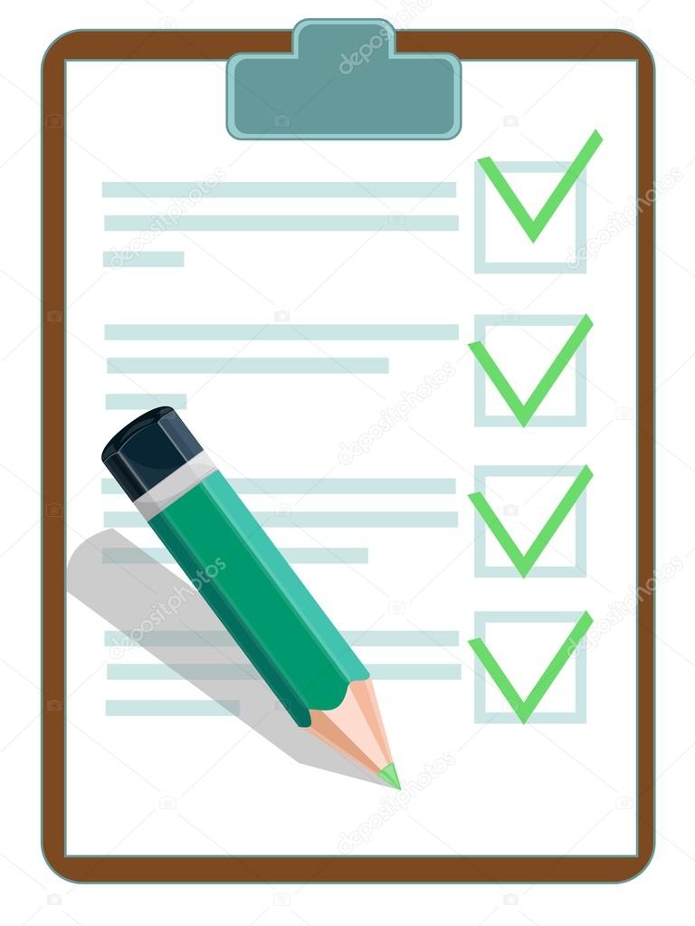 Vector illustration of a checklist with pencil