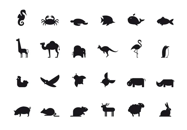Ensemble d'icônes animales Graphismes Vectoriels