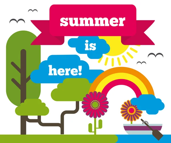 Summer is here poster design — Stock Vector