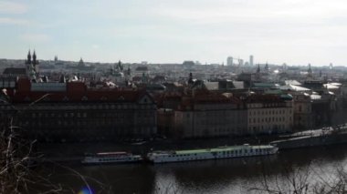 Prag şehir, köprü vltava Nehri Panoraması