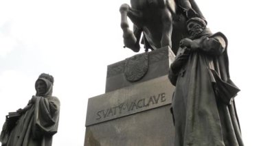 Aziz Vaclav heykel wenceslas Meydanı üzerinde