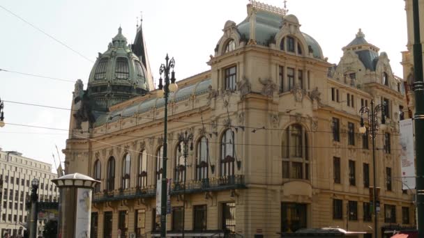 Casa Municipal de Praga: desde el exterior — Vídeo de stock
