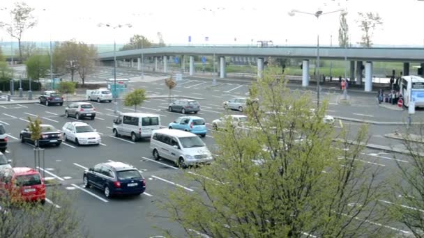 Airport Prague - car park (parking) — Stock Video