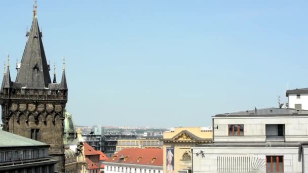 Praga, República Checa. Vista desde el techo — Vídeo de stock