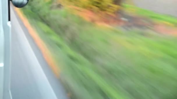 Arabada sürücü - hareketli manzara bulanıklık — Stok video