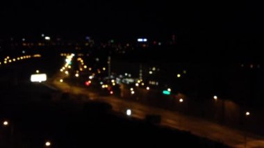 sada metra ikongece şehir - sokak lambaları ile sokak - shot bulanık
