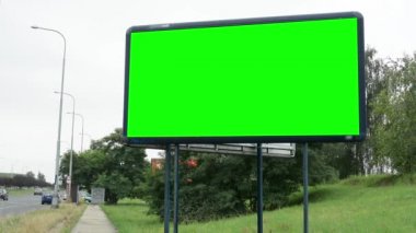 yol - yeşil ekranda billboard