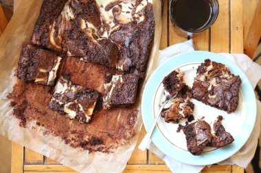 Brownie, çikolata, tatlı, pasta