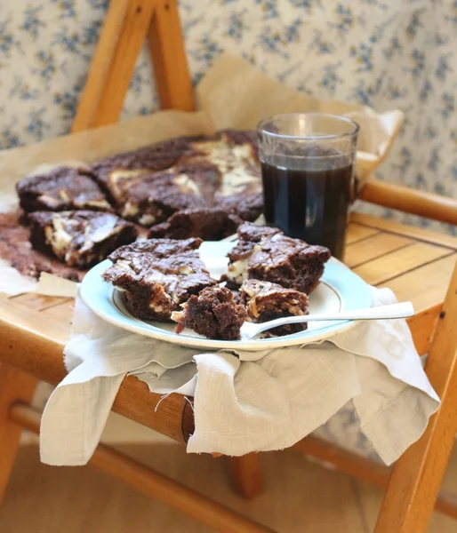 Brownie, chocolat, dessert, tarte — Photo