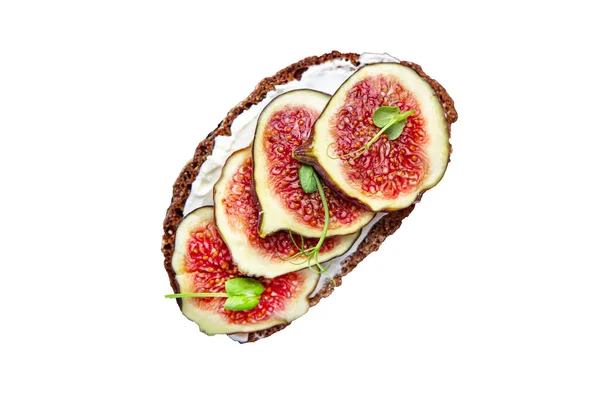 Figues Sandwich Crostini Fig Fruit Petit Déjeuner Alimentation Saine Repas — Photo