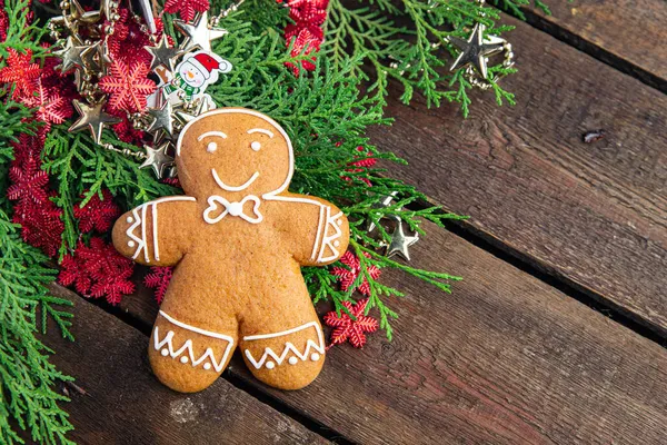 Galleta Jengibre Navidad Dulce Postre Regalo Año Nuevo Pasteles Caseros — Foto de Stock