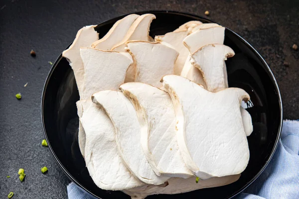 Eryngii Slice Mushroom Jamur Raja Jamur Eringi Makanan Ringan Menyalin — Stok Foto