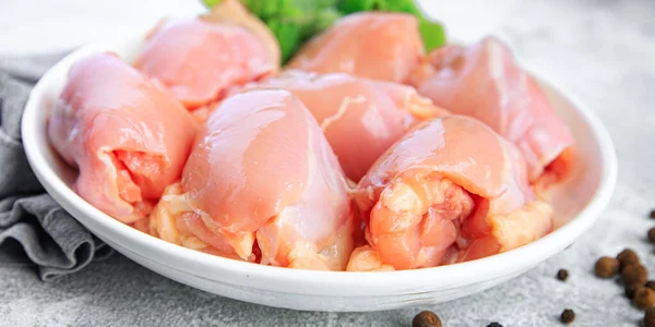 Daging Ayam Mentah Paha Tanpa Tulang Unggas Daging Segar Makanan — Stok Foto