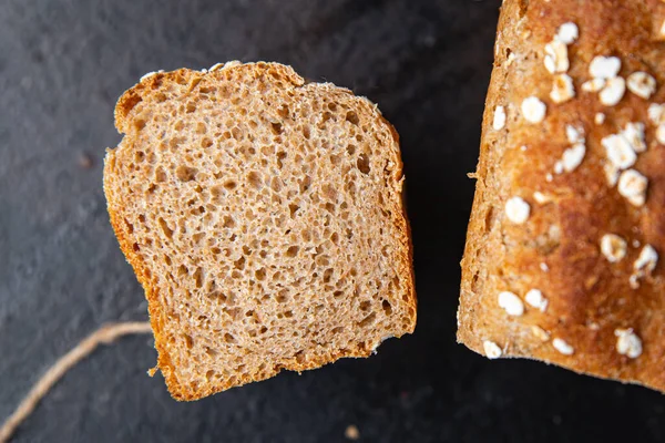Chleb Owsiany Otręby Pszenicy Bez Drożdży Przydatne Suplementy Durum Posiłek — Zdjęcie stockowe