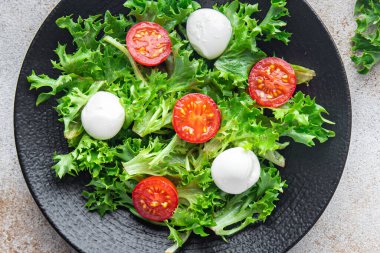 salata mozzarella domates marul sebze çerez fotokopi uzay gıda arka plan rustik vejetaryenlik