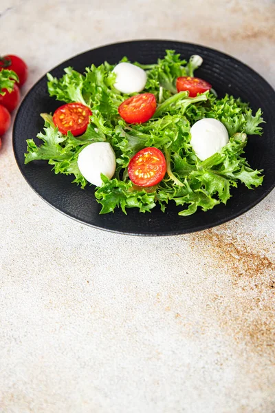 Salade Mozzarella Tomaat Sla Groente Maaltijd Snack Kopiëren Ruimte Voedsel — Stockfoto