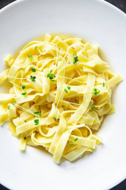 makarna peyniri fettuccine ya da tagliatelle makarna yemek İtalyan mutfağı atıştırmalık fotokopi uzay yemeği arka plan kırsal