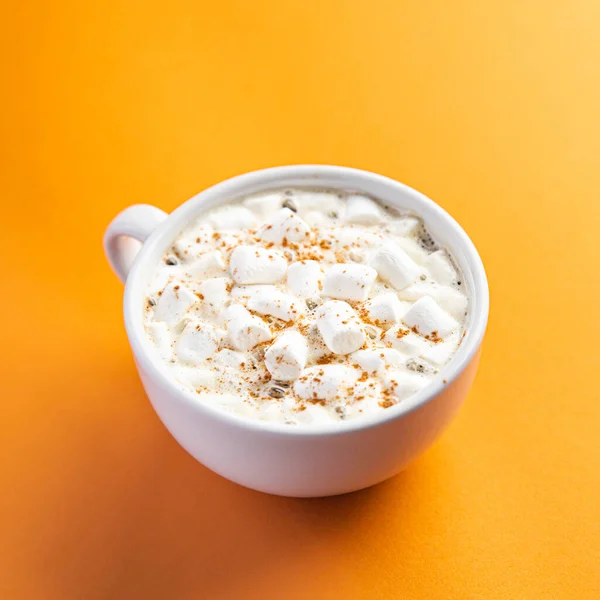 Marshmallow Chocolate Quente Cacau Bebida Doce Café Bebida Quente Aquecimento — Fotografia de Stock