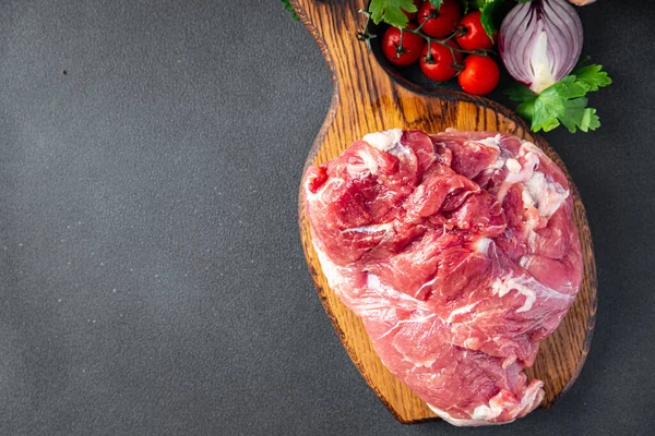 Domuz eti, omuz, kalça, taze yemek, domuz eti, sağlıklı yemek. Fotokopi, uzay, arka plan, kırsal üst görüş, keto veya paleo diyeti.