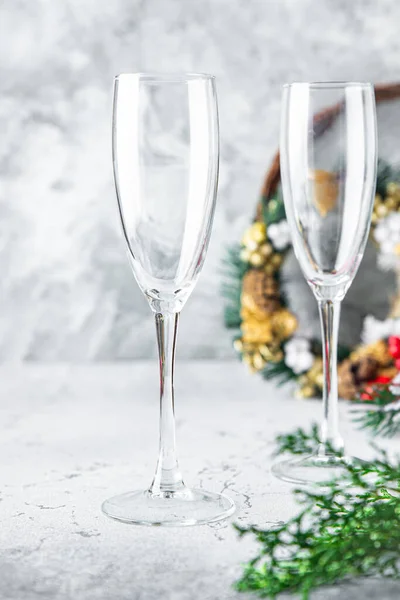 Sparkling Wine Glass Champagne Holiday Christmas Cocktail Party Wine Spices — 图库照片