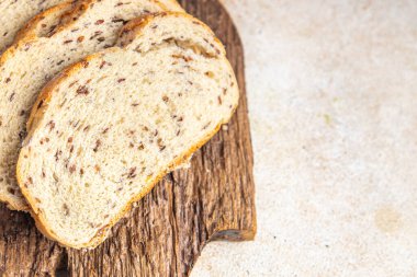 Keten tohumu ekmek fırını masada sağlıklı yemek atıştırmalığı fotokopi alanı arka plan kırsal 