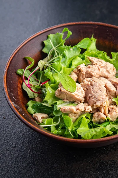 Salad Cod Hati Makanan Laut Makanan Ringan Atas Meja Menyalin — Stok Foto