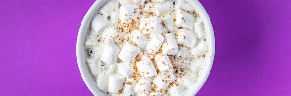 Kakao Mit Marshmallows Heißen Kaffee Trinken Süße Getränke Gesunde Mahlzeit — Stockfoto