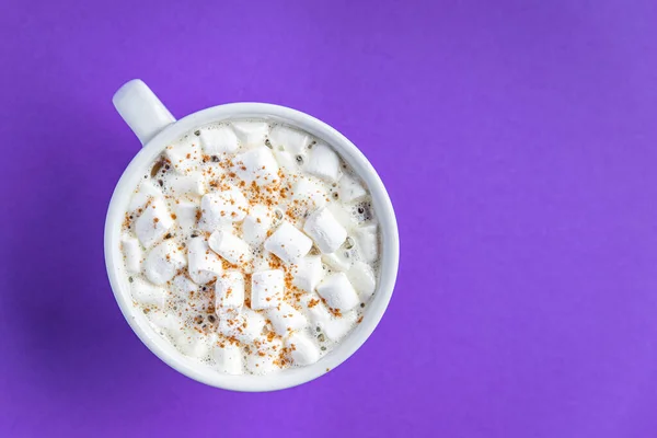 Kakao Mit Marshmallows Heißen Kaffee Trinken Süße Getränke Gesunde Mahlzeit — Stockfoto