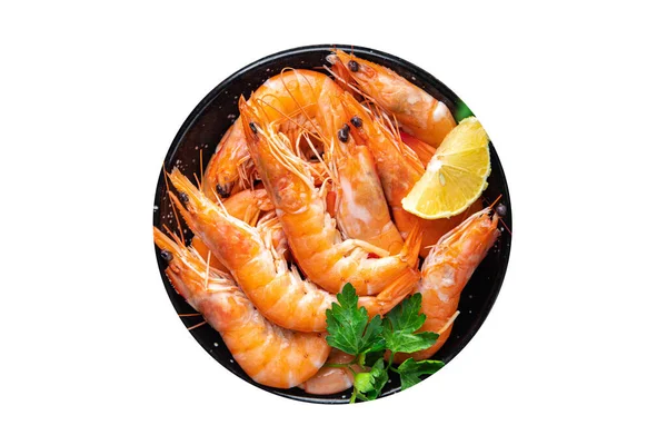 Shrimp Food Prawns Seafood Pescetarian Diet Meal Snack Copy Space — Fotografia de Stock