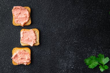 Capelin roe havyar smorrebrod sandviç yemek aperatif masa fotokopi alanı arka plan 