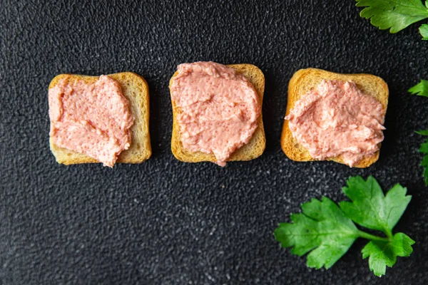 Capelin Roe Caviar Smorrebrod Sandwich Meal Snack Table Copy Space — Zdjęcie stockowe