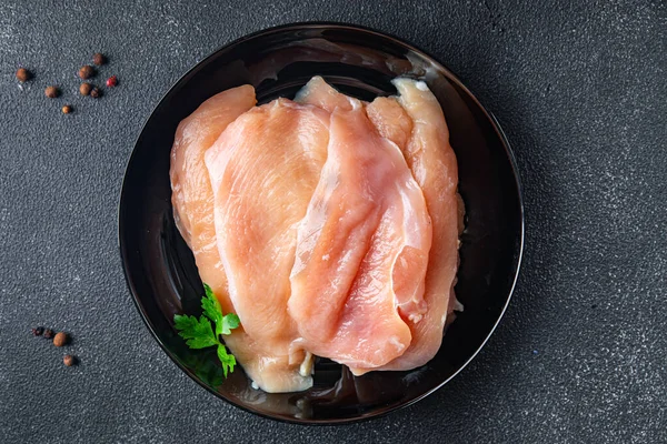 Dada Ayam Irisan Daging Segar Unggas Makanan Yang Sehat Makanan — Stok Foto