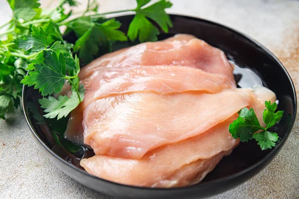 Dada Ayam Irisan Daging Segar Unggas Makanan Yang Sehat Makanan — Stok Foto