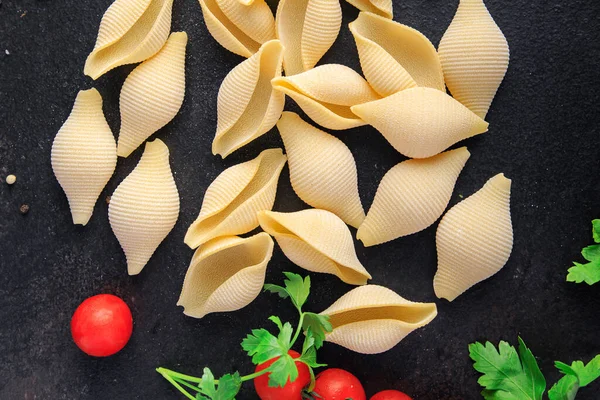 Raw Pasta Conchiglioni Seashells Mold Form Ingredient Healthy Meal Food — Stock fotografie