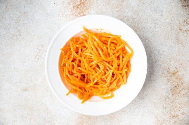 carrot salad fresh vegetable beta carotene spicy spices healthy meal food snack on the table copy space food background rustic top view