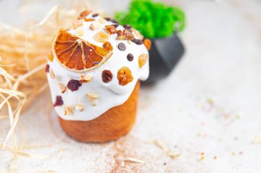 easter cake sweet dessert easter treat meal orthodox christians holiday food snack on the table copy space food background rustic top view 