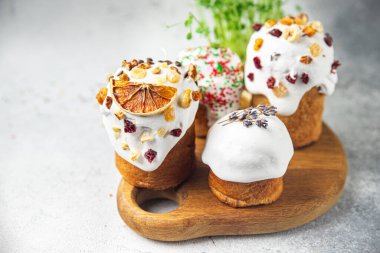 easter cake sweet dessert easter treat meal orthodox christians holiday food snack on the table copy space food background rustic top view 