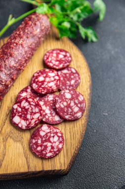 vegetarian sausage meatless seitan wheat protein taste vegan second course snack ready to eat on the table healthy meal snack top view copy space  food background