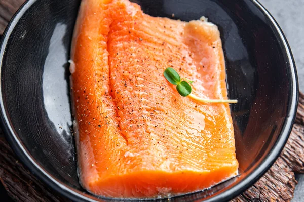 Lax Fisk Färska Skaldjur Andra Kursen Kost Hälsosam Måltid Kost — Stockfoto