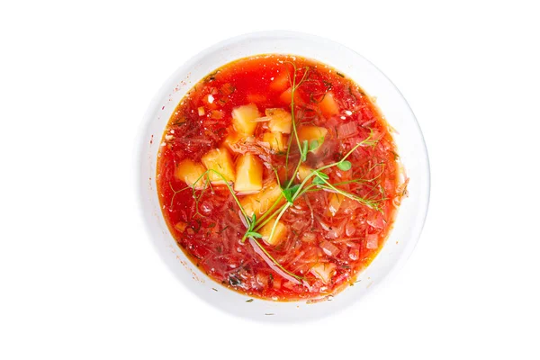 토마토 Borscht 브로트 여전히 테이블 Keto Paleo 다이어트 Veggie Vegan — 스톡 사진