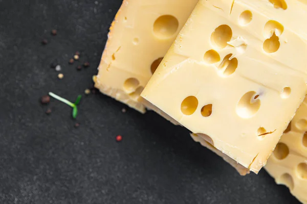 Queso Duro Envejecido Dieta Fresca Comida Saludable Aperitivo Mesa Copiar —  Fotos de Stock