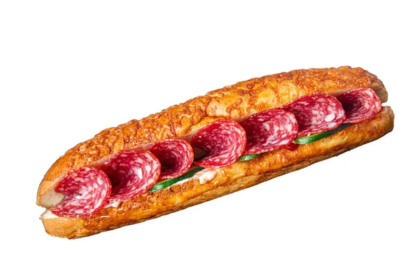 소시지 샌드위치 패스트 테이블 — 스톡 사진